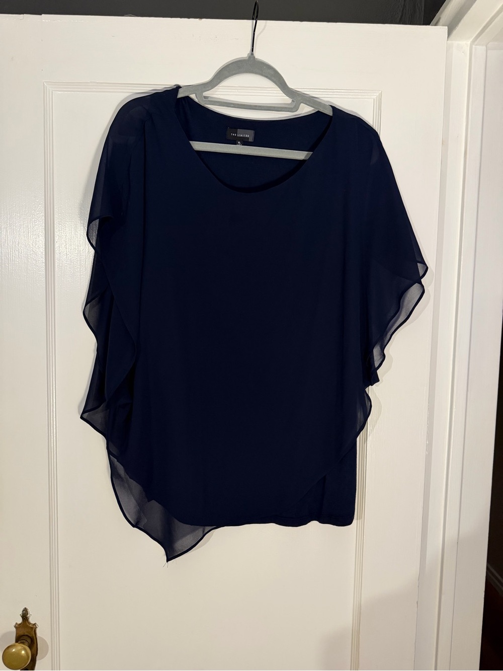 The Limited Chiffon Overlay Navy Women's Top